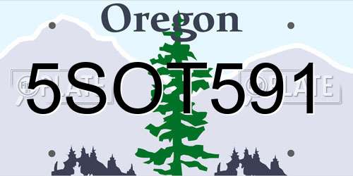 5SOT591 Oregon License Plate