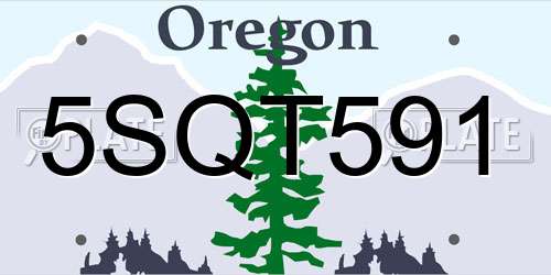 5SQT591 Oregon License Plate
