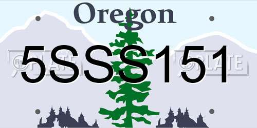 5SSS151 Oregon License Plate