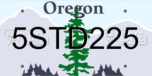 5STD225 Oregon License Plate