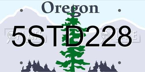 5STD228 Oregon License Plate