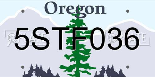 5STF036 Oregon License Plate