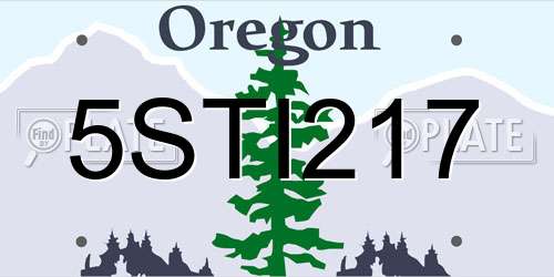 5STI217 Oregon License Plate