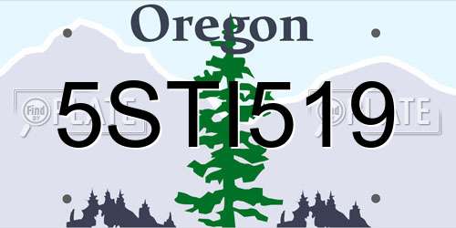 5STI519 Oregon License Plate
