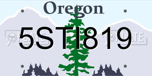 5STI819 Oregon License Plate
