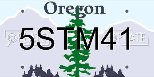 5STM41 Oregon License Plate