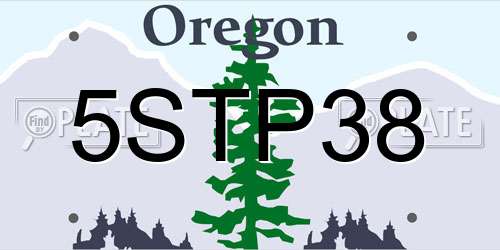 5STP38 Oregon License Plate