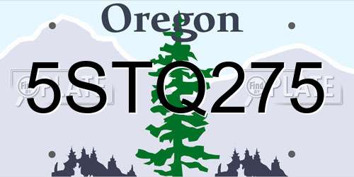 5STQ275 Oregon License Plate