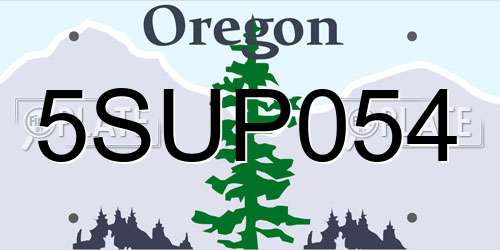 5SUP054 Oregon License Plate