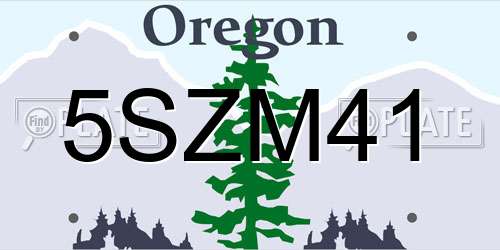 5SZM41 Oregon License Plate