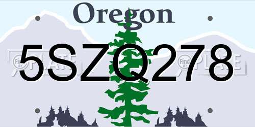 5SZQ278 Oregon License Plate