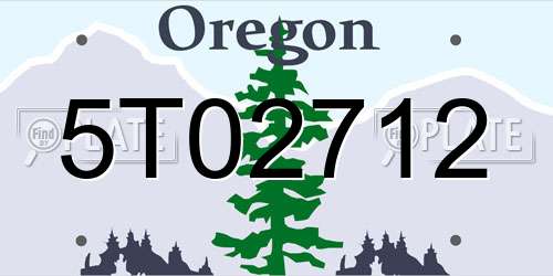 5T02712 Oregon License Plate