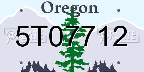 5T07712 Oregon License Plate