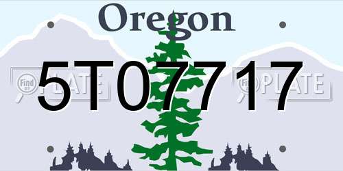 5T07717 Oregon License Plate