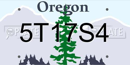 5T17S4 Oregon License Plate