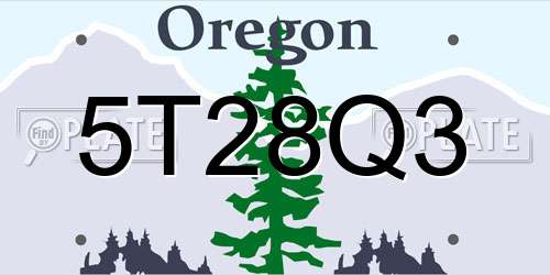 5T28Q3 Oregon License Plate