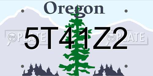 5T41Z2 Oregon License Plate