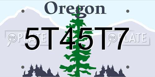 5T45T7 Oregon License Plate