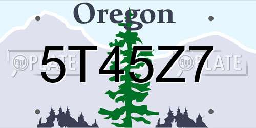 5T45Z7 Oregon License Plate