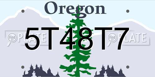 5T48T7 Oregon License Plate