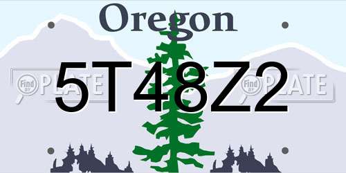 5T48Z2 Oregon License Plate