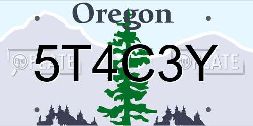 5T4C3Y Oregon License Plate