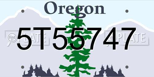 5T55747 Oregon License Plate