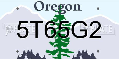 5T65G2 Oregon License Plate