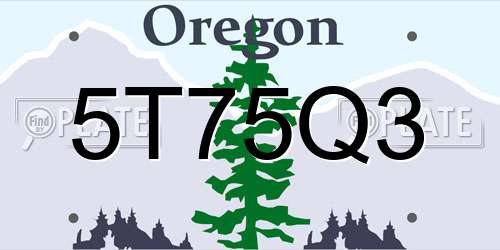 5T75Q3 Oregon License Plate
