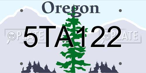 5TA122 Oregon License Plate