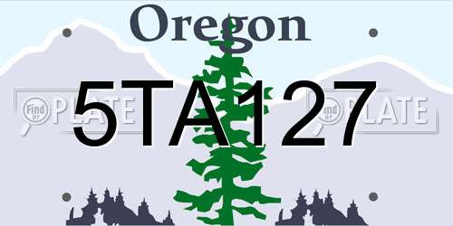 5TA127 Oregon License Plate