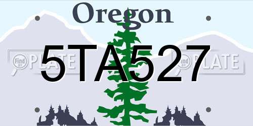 5TA527 Oregon License Plate