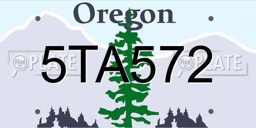 5TA572 Oregon License Plate