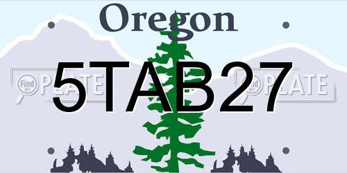 5TAB27 Oregon License Plate