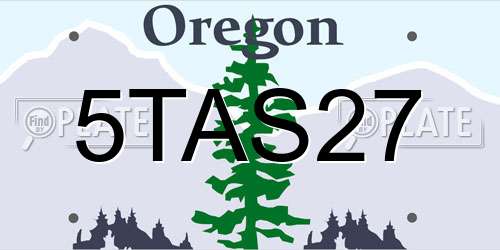 5TAS27 Oregon License Plate