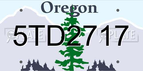 5TD2717 Oregon License Plate