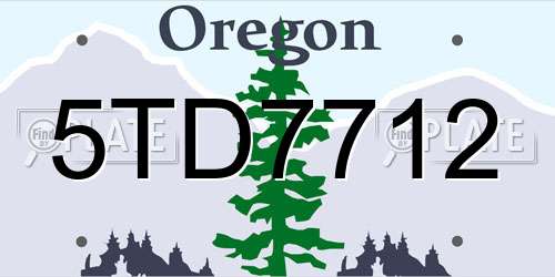 5TD7712 Oregon License Plate