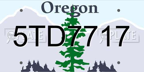 5TD7717 Oregon License Plate