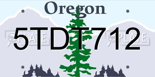 5TDT712 Oregon License Plate