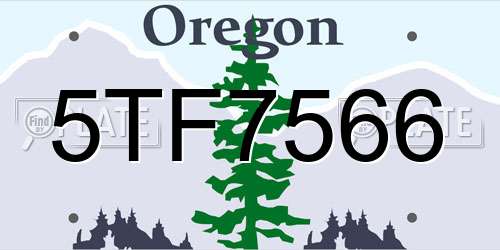 5TF7566 Oregon License Plate