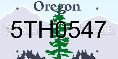 5TH0547 Oregon License Plate