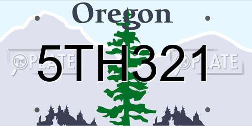 5TH321 Oregon License Plate