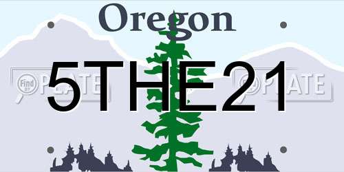 5THE21 Oregon License Plate