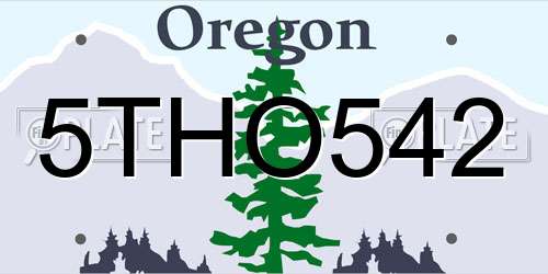 5THO542 Oregon License Plate