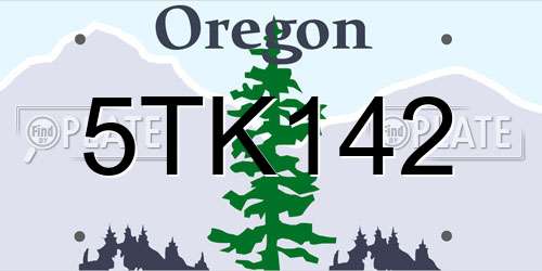 5TK142 Oregon License Plate