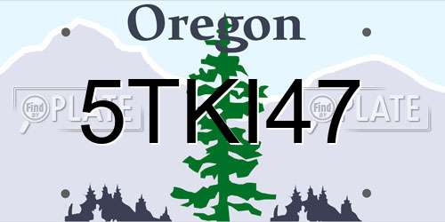 5TKI47 Oregon License Plate