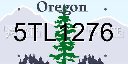 5TL1276 Oregon License Plate