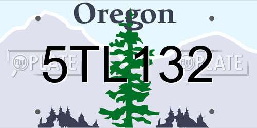 5TL132 Oregon License Plate