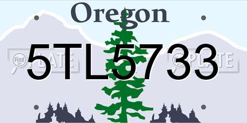 5TL5733 Oregon License Plate