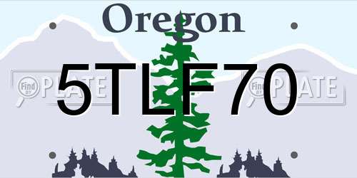 5TLF70 Oregon License Plate